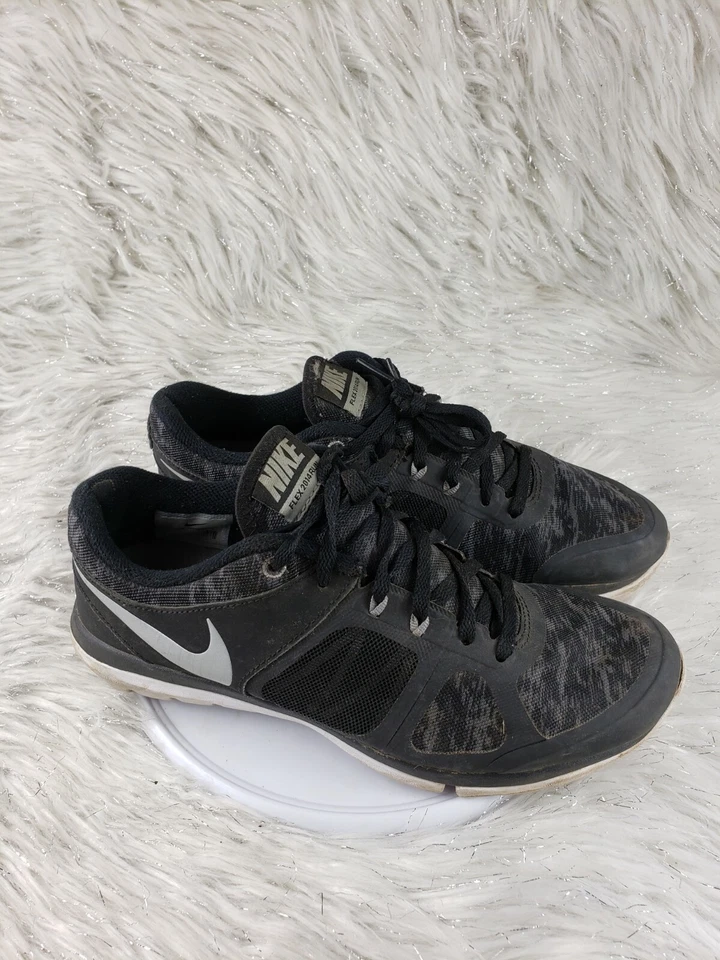 Nike Flex 2014 RUN Flash Womens Size 9 Black Silver Running Shoes 684761-013 - Image 2 of 4