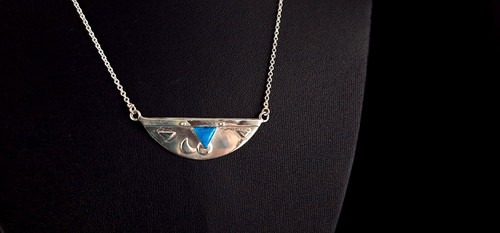 Kette 925 Silber Collier Howlith türkis Kette- attraktiv & modern - Bild 5 von 9