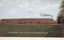 Steel Car Works Bettendorf IA Iowa Train Railroad Army Trucks Vtg Postcard E3