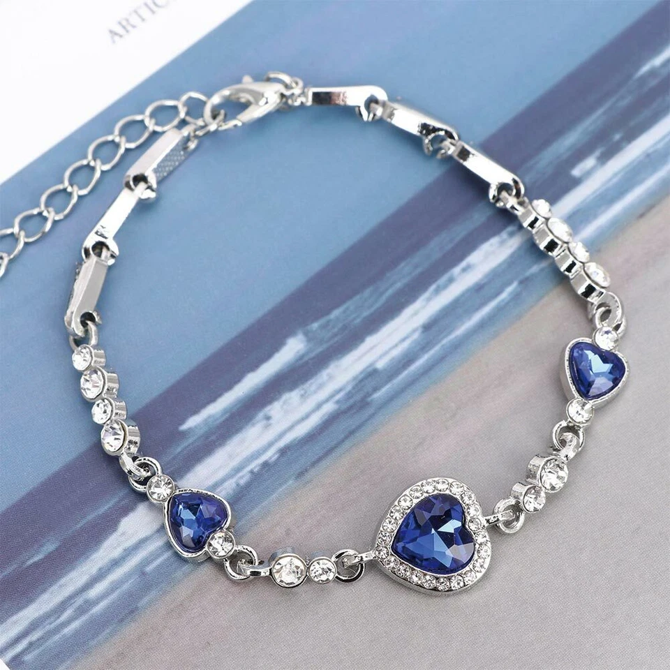 Bracciale donna argento Swarovski Elements originale G4Love cristalli cuori rosa - Imagen 2 de 2