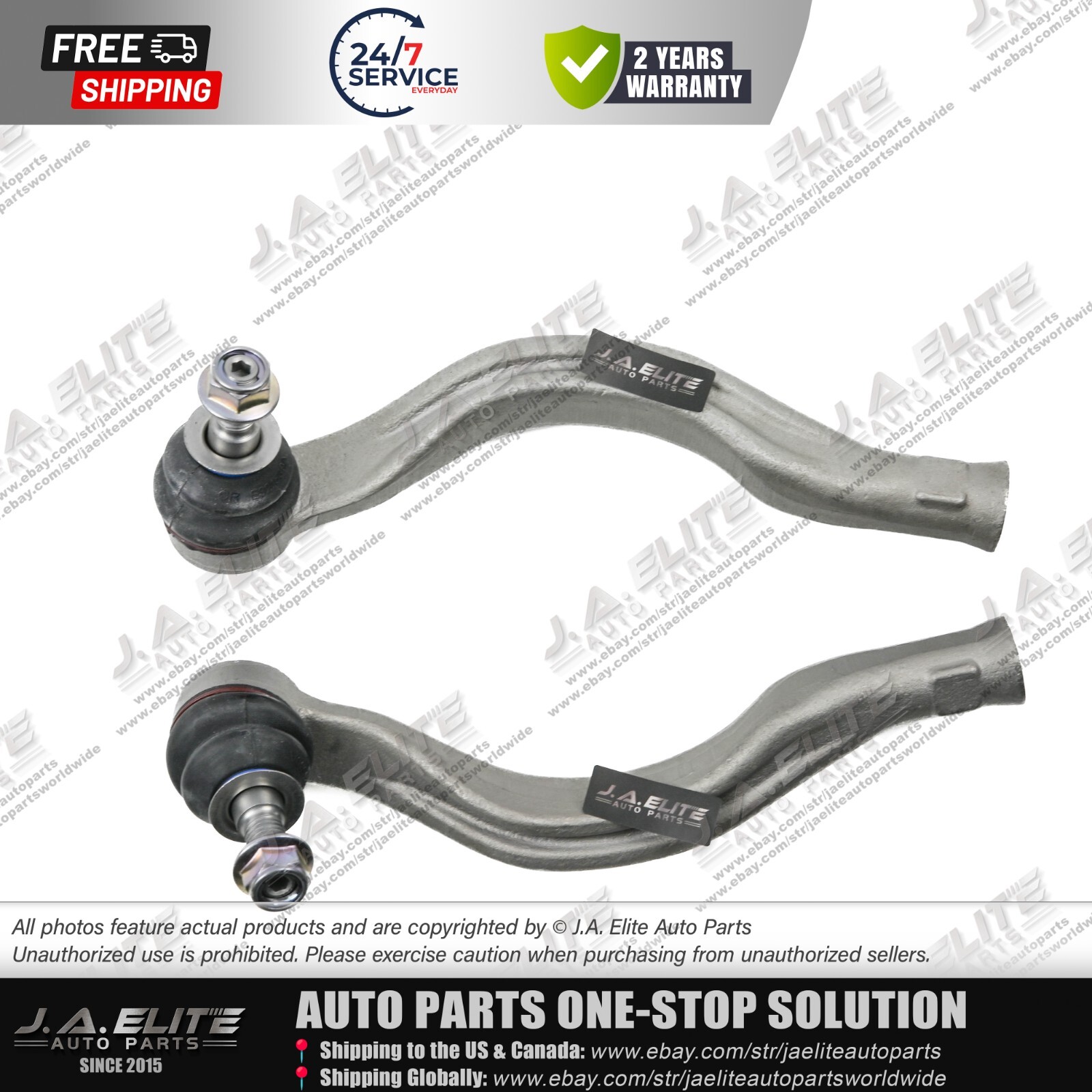 Left & Right Outer Tie Rod End for Maserati Quattroporte, Electronic Steering