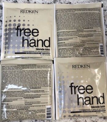 Redken Free Hand Blonde Idol Creamy Lightener 1.42 oz (4 packets) FREE SHIPPING