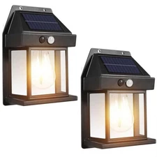 2 pcs LED Wall Light Solar Power Outdoor Indoor Garden Yard Shed Lamp