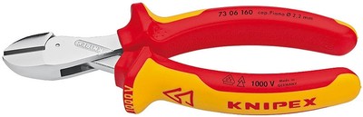 KNIPEX 73 06 160 X-Cut VDE Kompakt-Seitenschneider, hochübersetzt, 160 mm