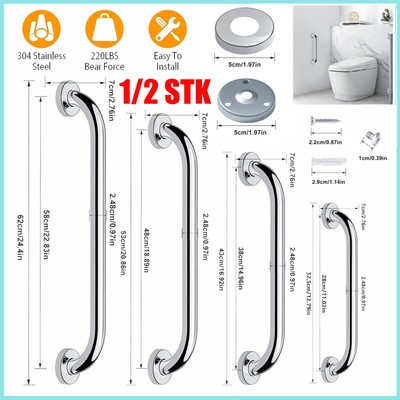 1/2 Stück Bad Sicherheit Edelstahl Griff Badewanne Griff rutschfest Reversible 