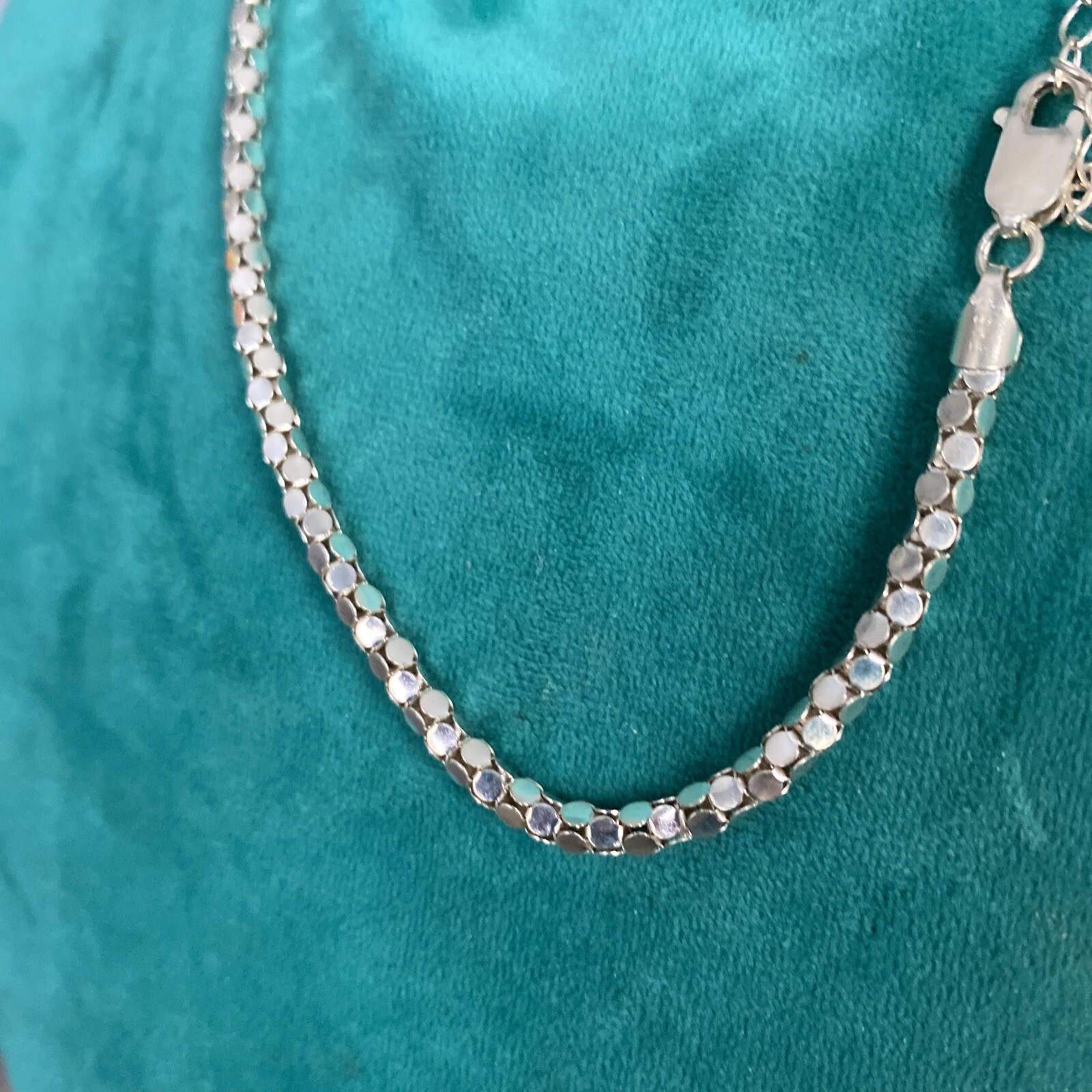 Sterling Silver .925 Diamond Cut 18” Necklace italy eBay