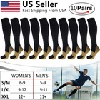 10 Pairs Copper Compression Socks 20-30mmHg Graduated Support Mens Womens S-XXL