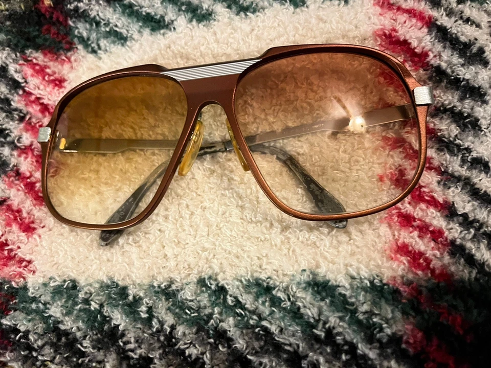 Vintage Stingray Sunglasses West Germany Disco Copper Bronze Frames Amber DOC - Image 2 of 4