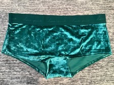 Victoria's Secret Pink Crushed Velvet Boyshort Shortie Panties Dark Garden L XL