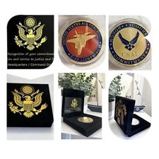 U S AIR FORCE F-35 Lightning II Challenge Coin With Special Velvet Case