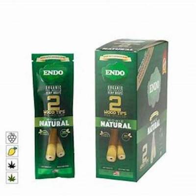 Endo Herbal Pre-Rolled Wraps/ Wood Tips  Wowie Natural Box 15 X 2ct...Free ship