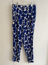 Ladies Trousers H M Size US 2 Blue Floral Pattern
