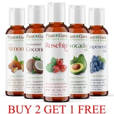 2 oz. Carrier Oil 100% Pure Natural Cold Pressed For Skin, Hair Growth, Massage