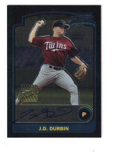 J.D. Durbin 2003 Bowman Chrome AUTOGRAPHED BASEBALL ROOKIE CARD MINNESOTA TWINS - 第 1/1 張圖片