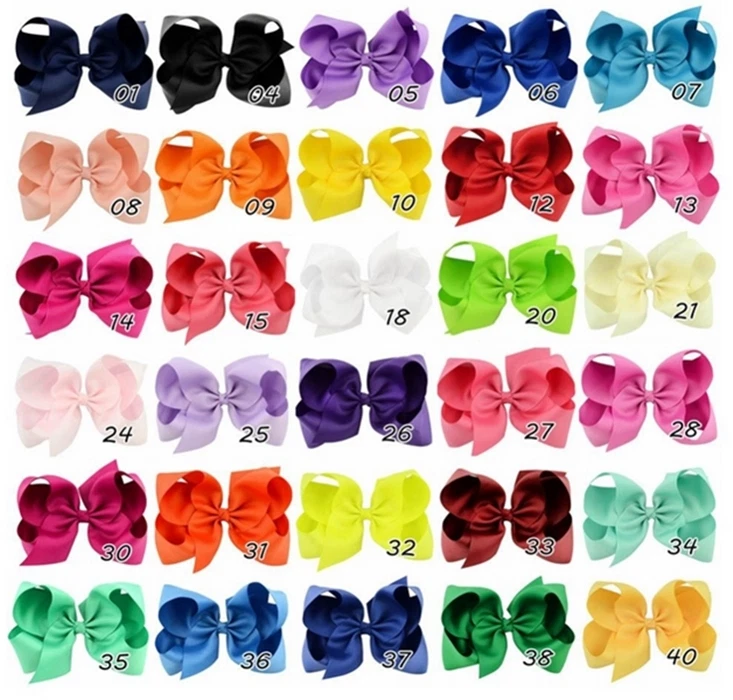 6" Big Bow Hair Bow Pin Alligator Clip Girls Ladies - Image 3 of 4