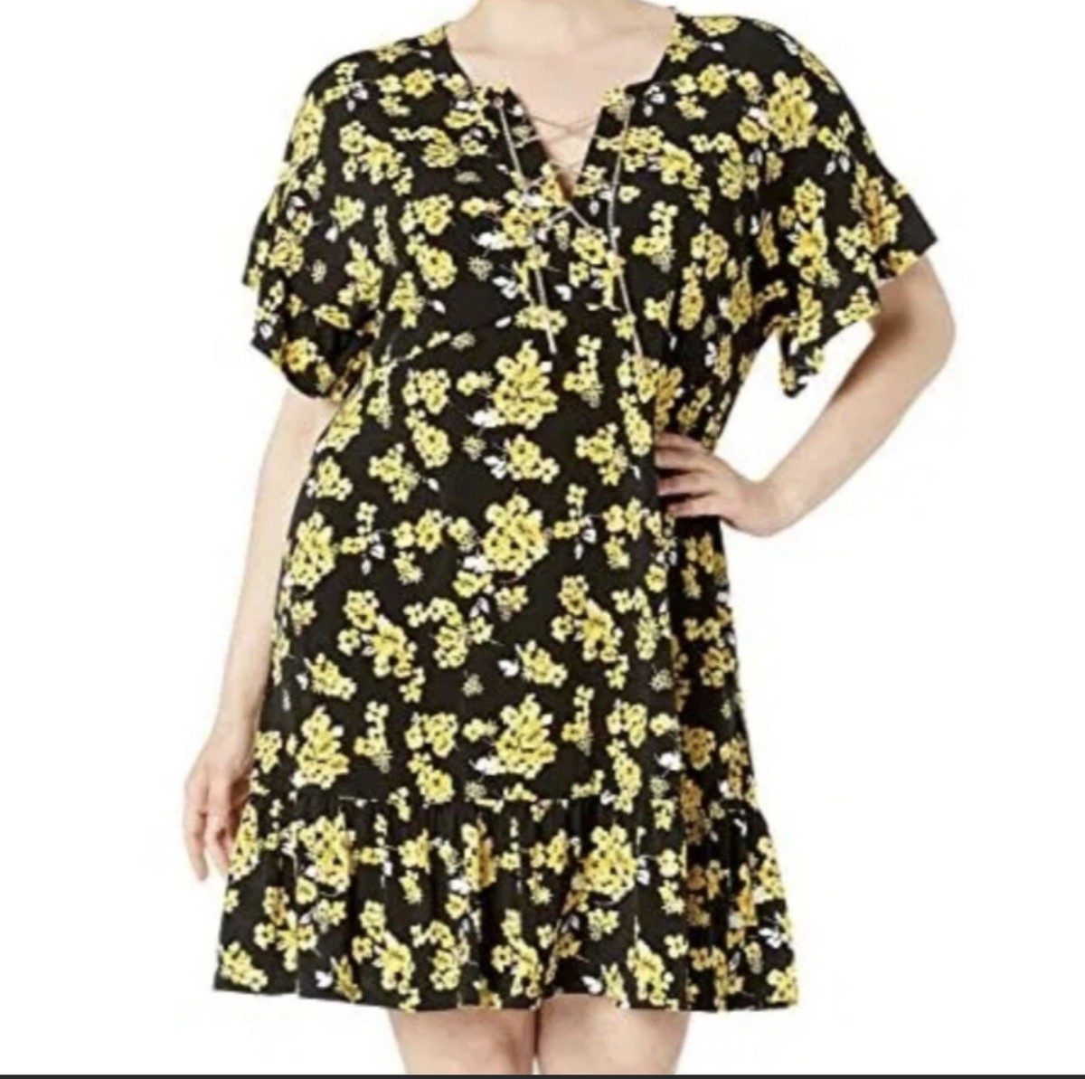 michael kors yellow lace dress MICHAEL Michael Kors Michl Michl Kors Tiered Lace Dress Marigold, $175 | NET-A-PORTER.COM