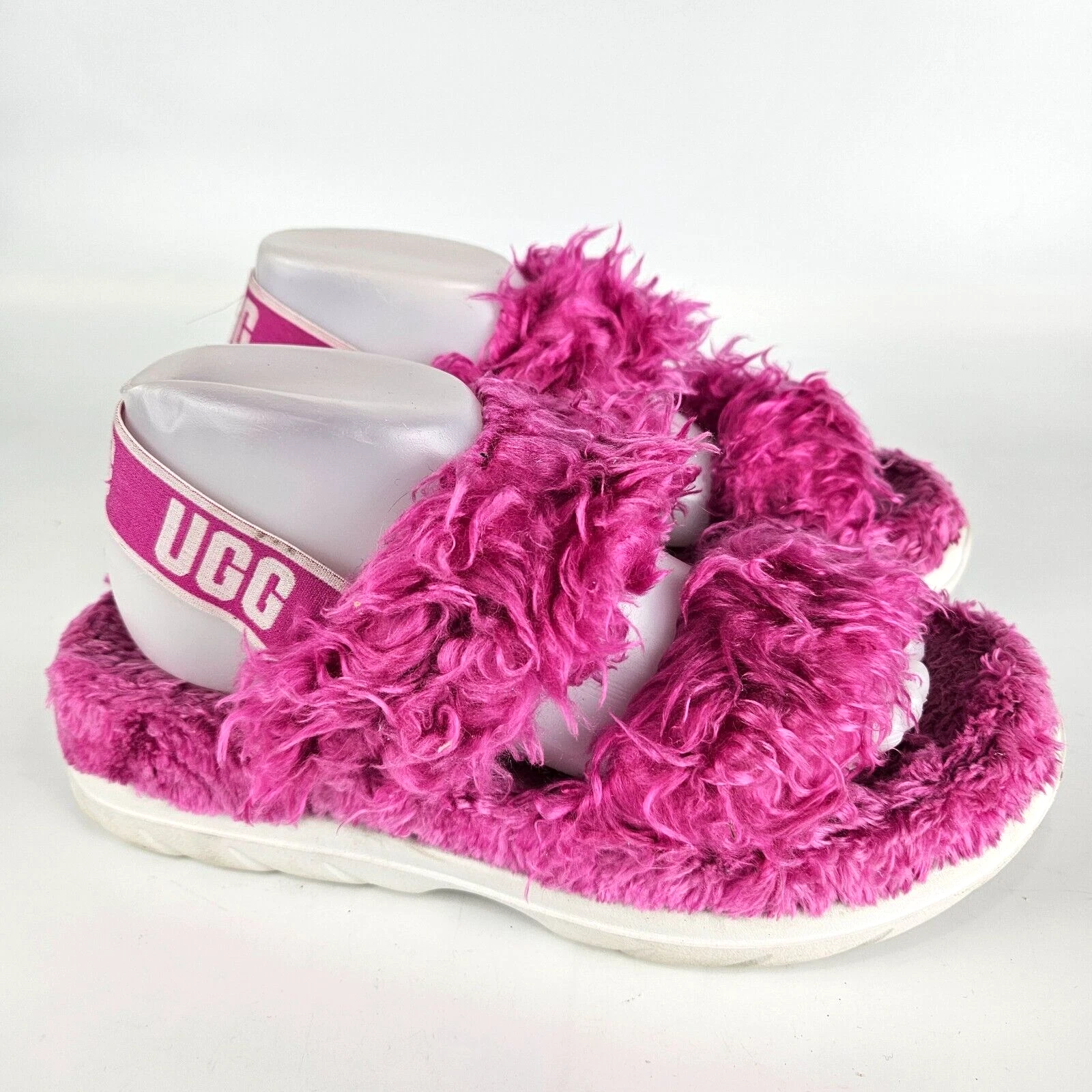 UGG Fluff Sugar 119999 pantofole rosa pelose slingback donna taglia: 10