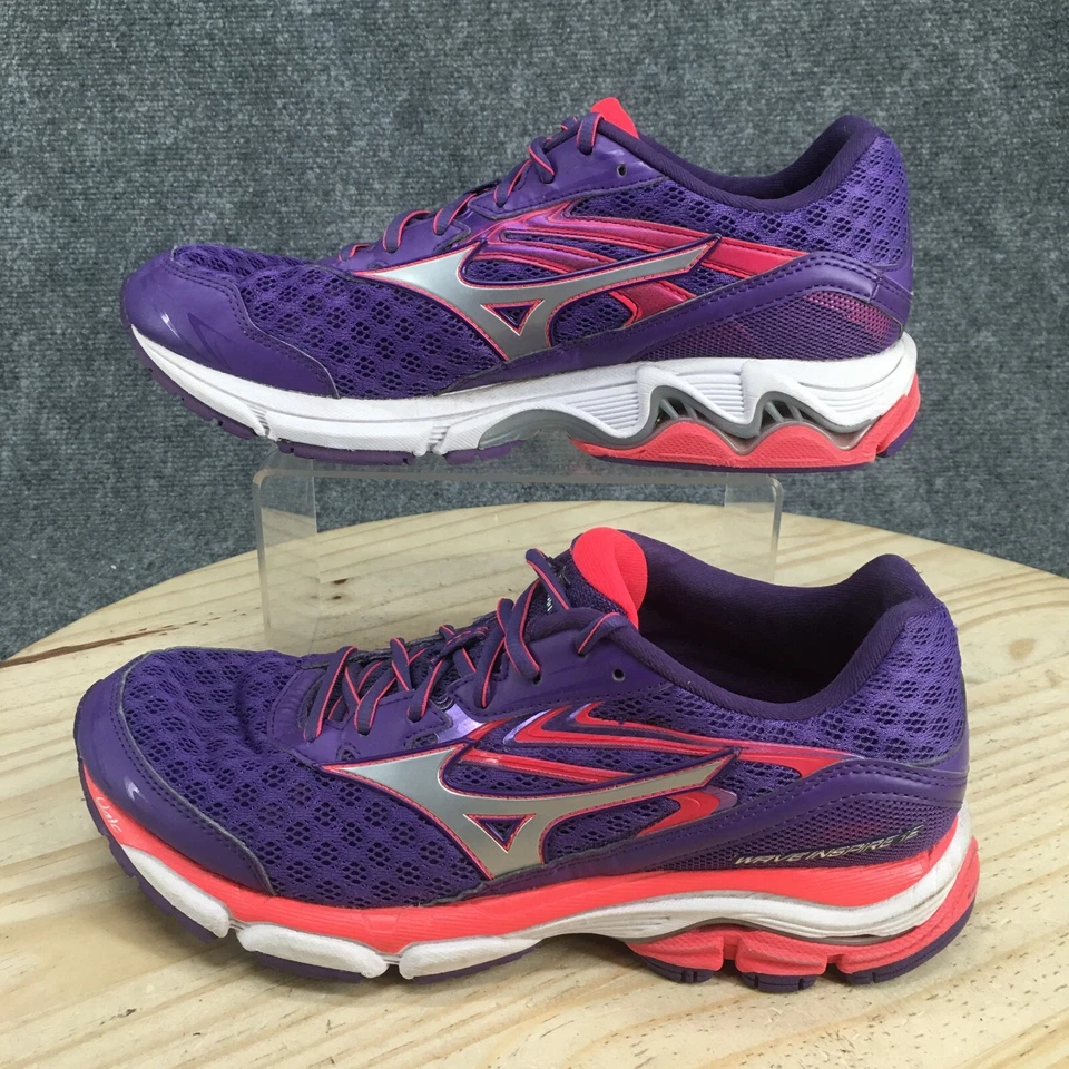 Mizuno Shoes Womens 10 Wave Inspire 12 Running Sneakers Purple Low Top Lace Up - Image 2 of 4