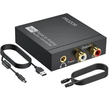 192kHz Digital to Analog Audio Converter Coaxial Toslink to Analog Audio Adapter