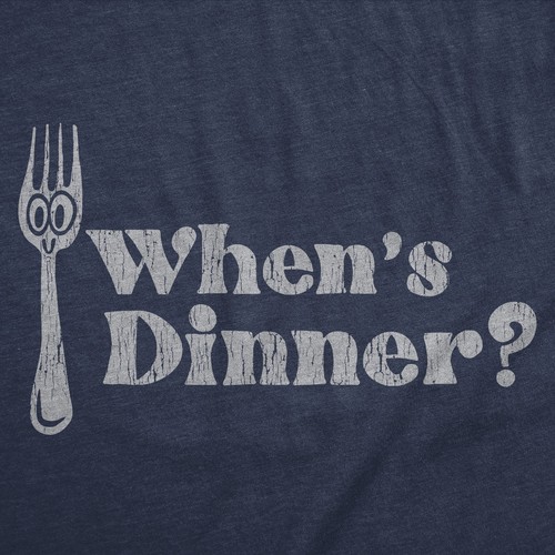 Youth Funny T Shirts Whens Dinner Sarcastic Eating Graphic Novelty Tee for Kids - Picture 2 of 7
