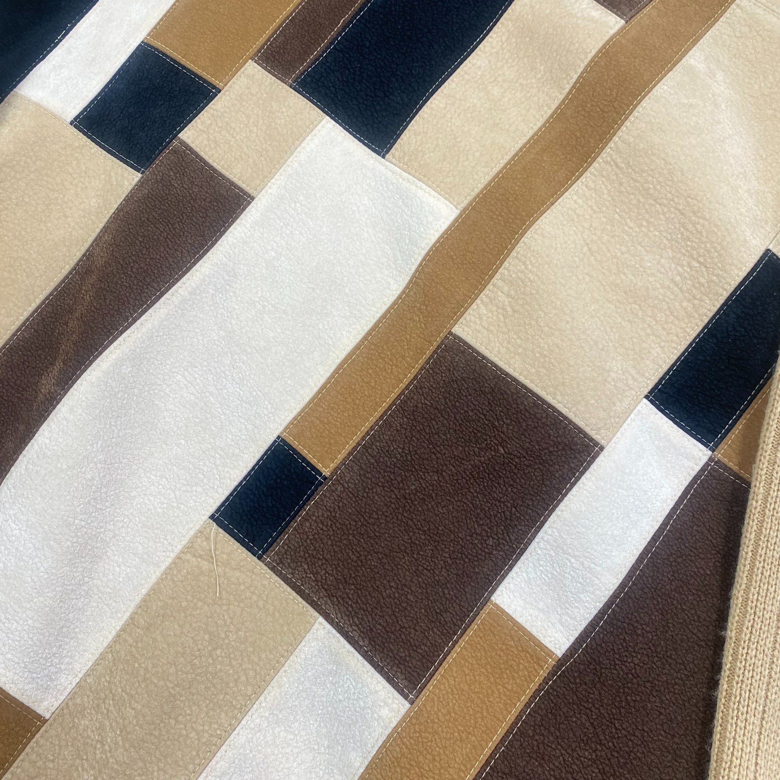 Vintage Koman Brown Patchwork Pullover Sweater Me… - image 2