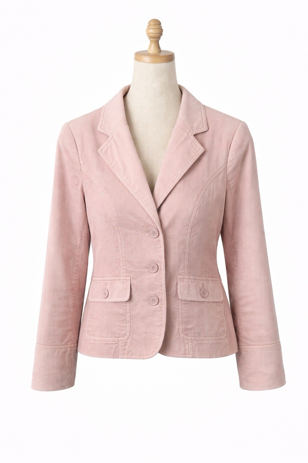 Womans Corduroy Blazer Jacket Pink Fitted Fully Lined Pockets Collared UK 14