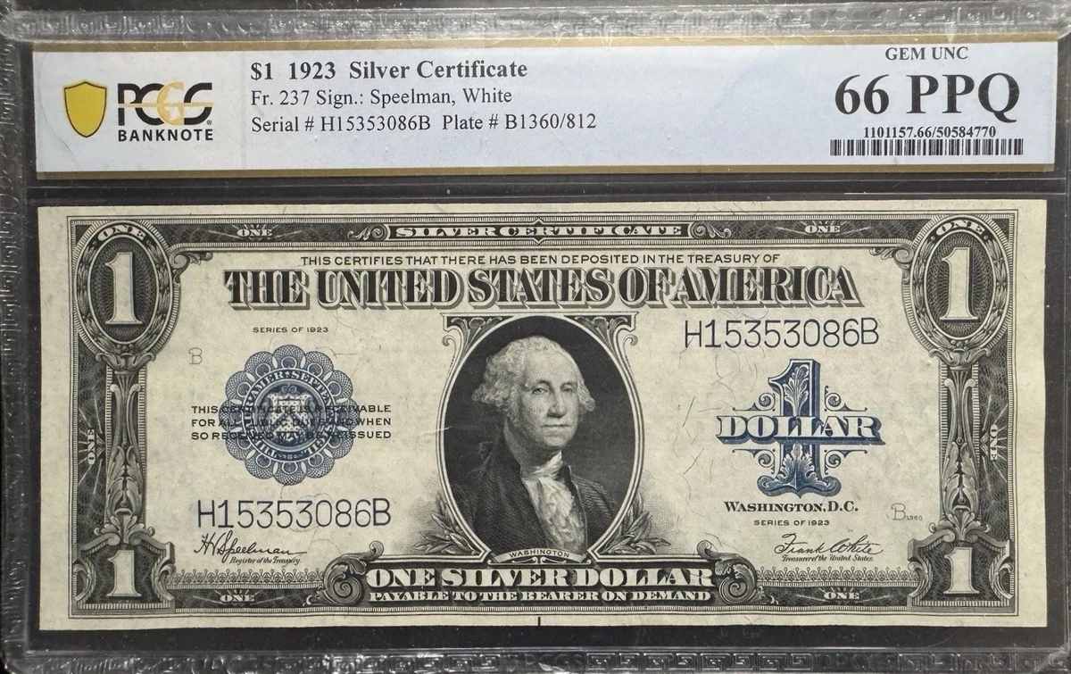 $1 Grade 66 1923 Year US Large Silver Certificates for sale | eBay