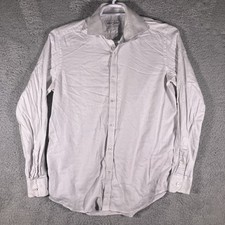 Robert Graham Geometric Embroidered Button Shirt Mens 15.5x39 White Preppycore
