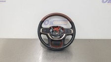 19 Dodge Ram 1500 Long Horn Steering Wheel Black Woodgrain Heated