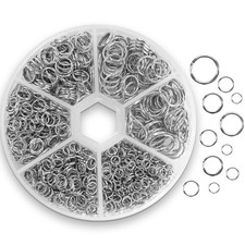 1100Pcs Open Jump Rings, Silver Jump Rings Set Stainless Steel Jump Ring O Ri...