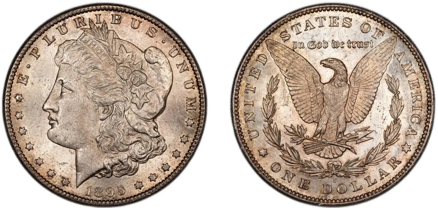 1895-S $1 PCGS MS64 CAC Morgan Silver Dollar 53708046