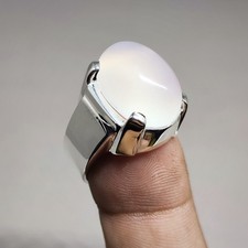 Yemeni Aqeeq Ring For Men, 925 Sterling Silver Natural Agate Ring, Shia Ring