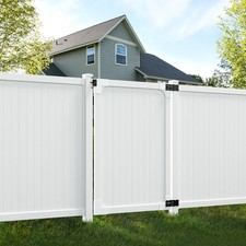 Privacy Gate 6ft H x 4ft W White Vinyl No Dig DIY Kit BL19111 WamBam Cambridge