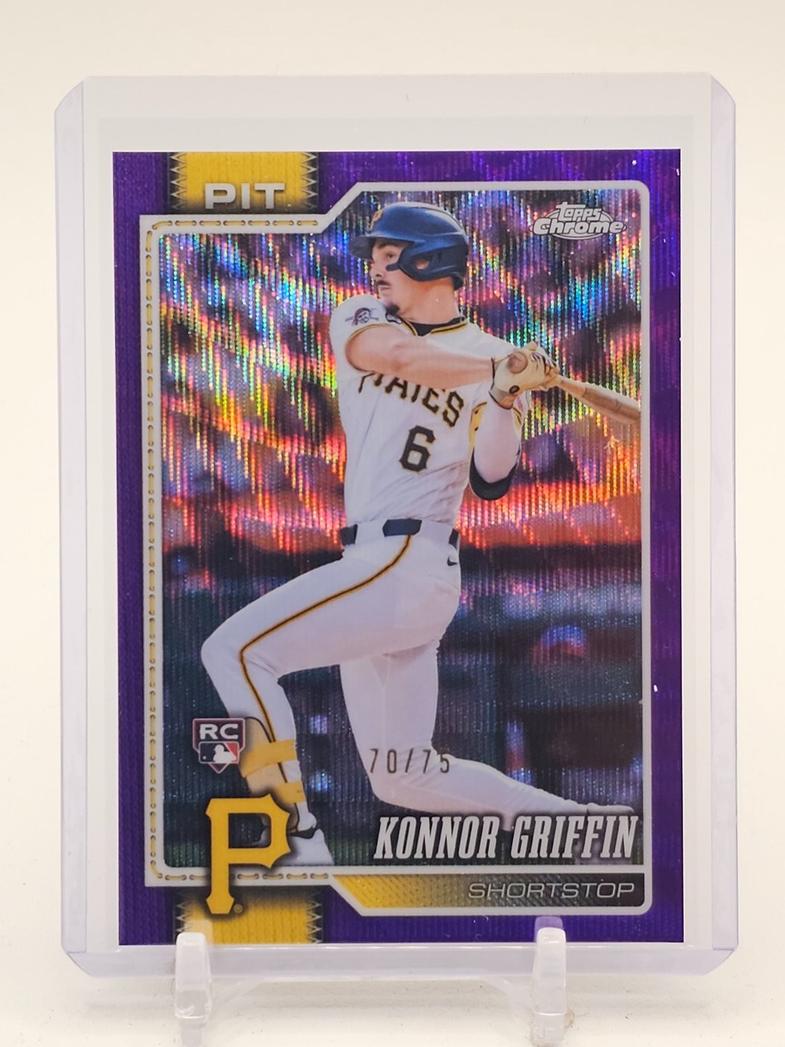 KONNOR GRIFFIN 2026 TOPPS CHROME PURPLE WAVE REFRACTOR ROOKIE /75 #74 Q3249