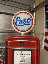 Vintage Antique Original Esso Gasoline Pump With Working Light - Full Size