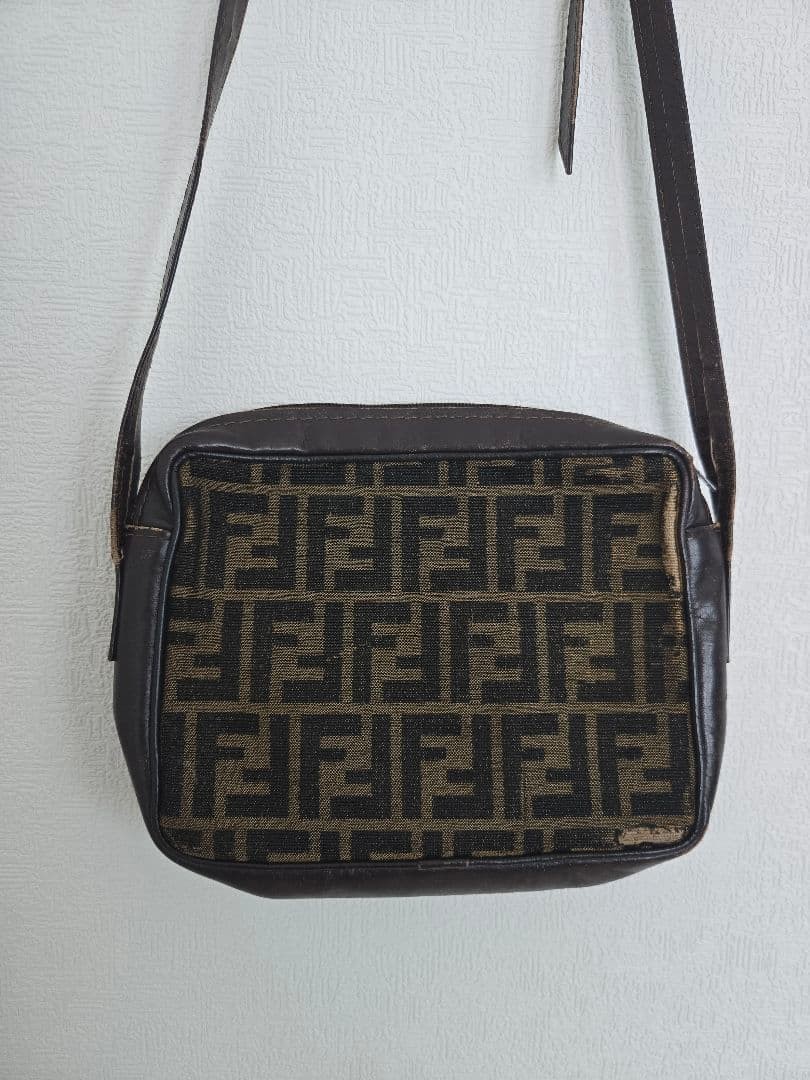 FENDI Brown Vintage Zucca shoulder bag fashion ladies DDP USA Shipping 2443 thumbnail 3