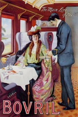 Bovril Vintage Ad Poster - 1900s Train Dining Experience   ️ 24x36 