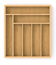 Bamboo Silverware Organizer Drawer Tray 7-Compartment Utensil for Kitchen