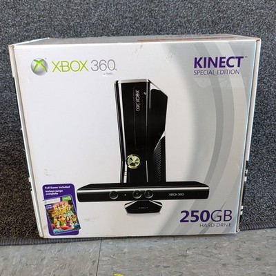 Black Microsoft Xbox 360 250 gb System Console NEW Sealed w/ Kinect Adventures