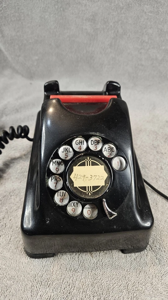 De Colección Kellogg Switchboard Supply Co Negro Giratorio Teléfono de Escritorio Rojo Bar-sin probar Foto 3 de 4