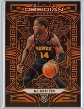 2022-23 Panini Obsidian Orange Etch Parallel  /50 #160 AJ Griffin RC Rookie
