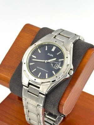 seiko alba 39mm Men Quartz Watch New Battery working V732-0S00 -f1566