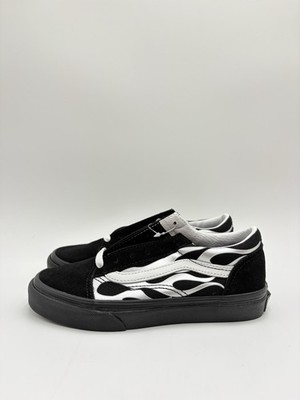 Vans Kids Old Skool Size 2.5K Black/Silver Flame |VN0A4VJC7US|