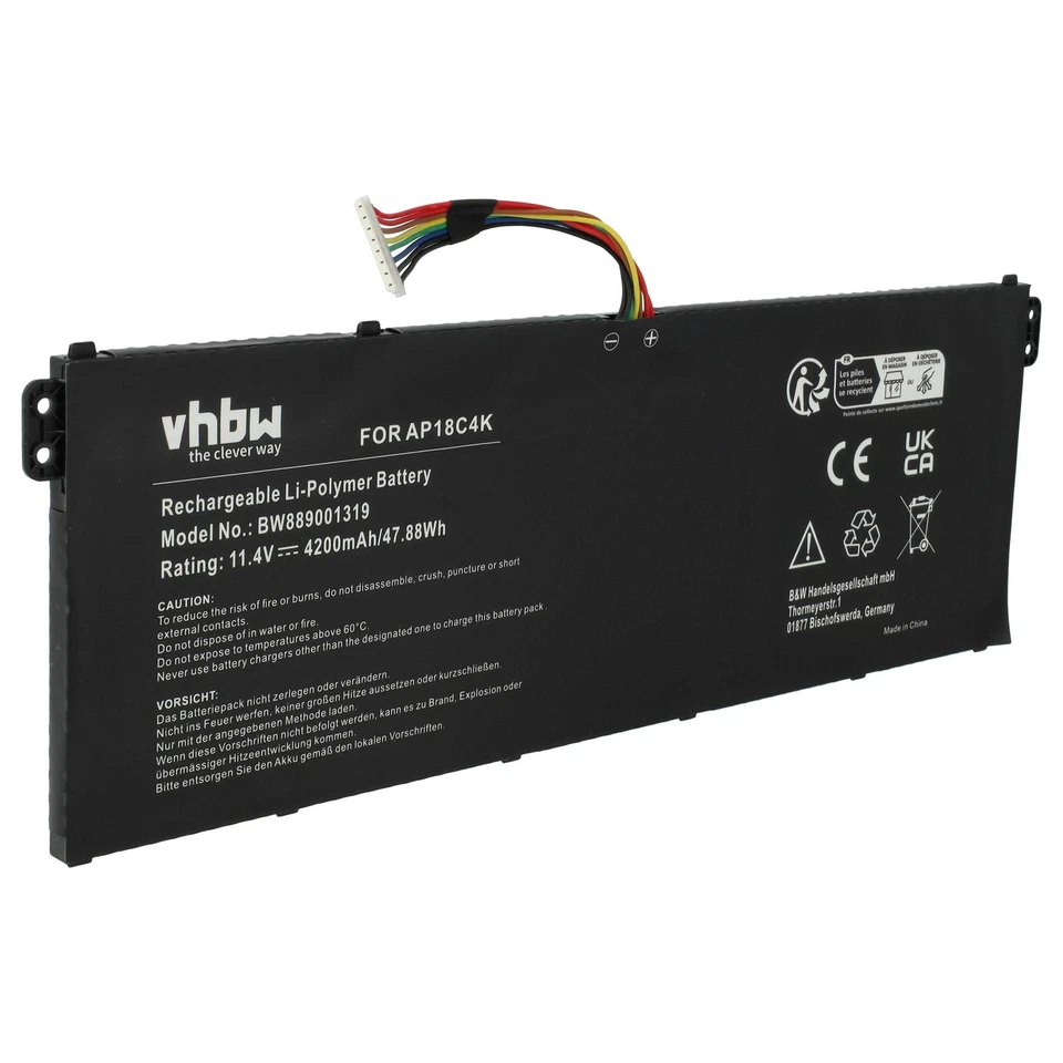 Batterie remplace Acer AP18C4K AP18C8K KT.00304.012 3ICP5/81/68 4200mAh