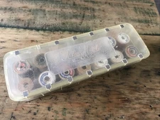 Vintage Tidee Maid Thread Box With 14 Wooden Wood Spools