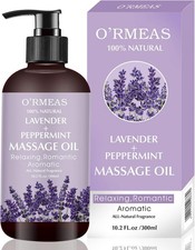 Aceite de masaje de lavanda para hombres y mujeres, ideal para calmar, 10.2 oz