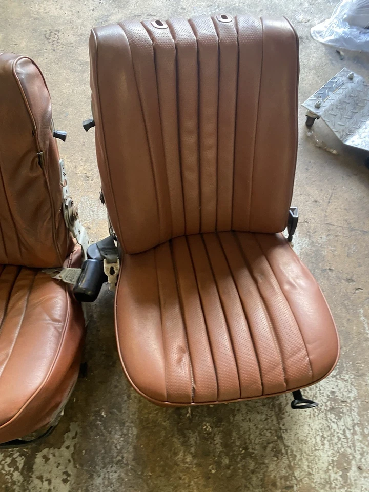 1972 - 74 Mercedes Benz R107 350SL 450SL Front  Seats Tobacco Brown Rare Color - Image 3 of 4