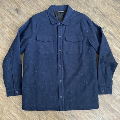 Travis Mathew Hudson 2.0 Heather Blue Nights Shirt Jacket Shacket Size Large