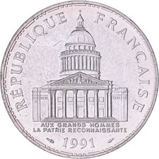 [#137288] France, 100 Francs, Panthéon, 1991, MDP, Silver, MS, Gadoury:898