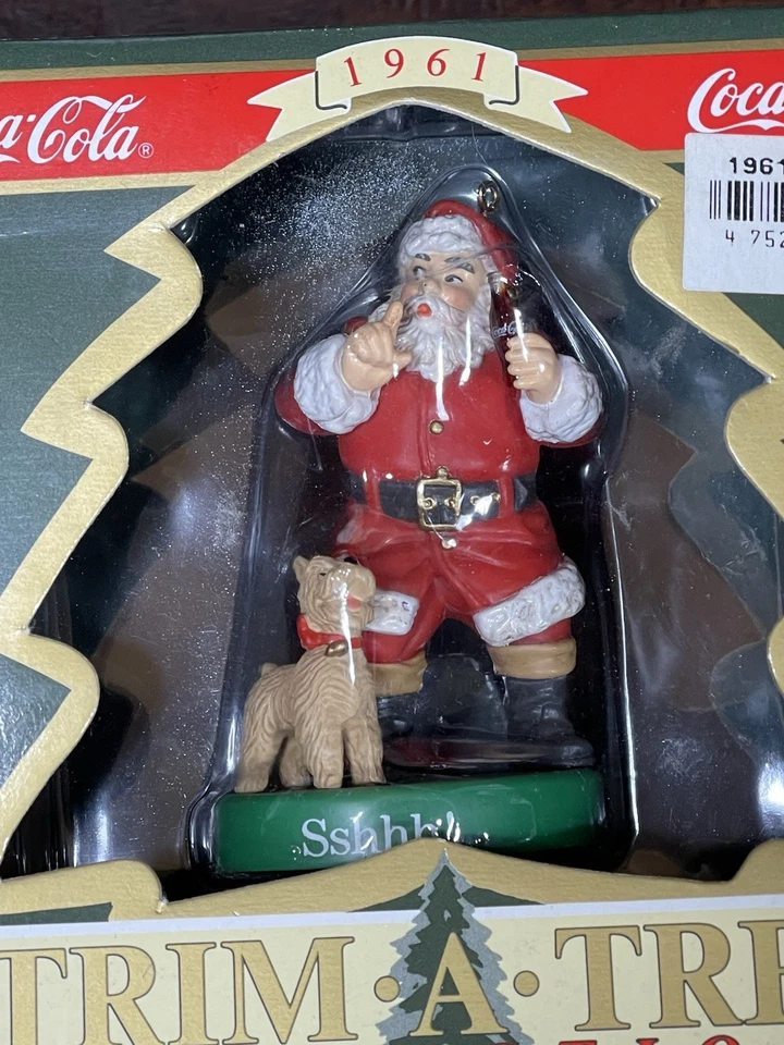 1990 Vintage Coca Cola Trim A Tree Collection Ornament Santa 1961 Reproduction - Image 2 of 4